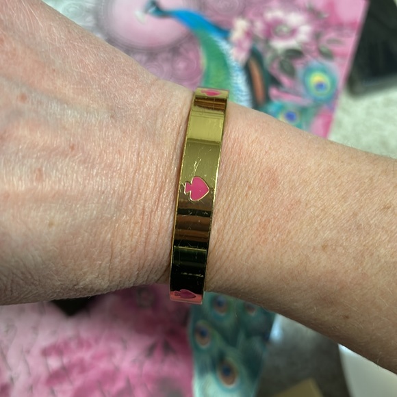 Kate spade bangle bracelet spot the spade. Gold with pink spade - Picture 5 of 5